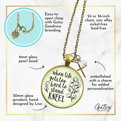 Gutsy Goodness Faith Necklace When Life Gets Hard Stand Kneel Country Cross Jewelry - Gutsy Goodness;Faith Necklace When Life Gets Hard Stand Kneel Country Cross Jewelry - Gutsy Goodness Handmade Jewelry Gifts
