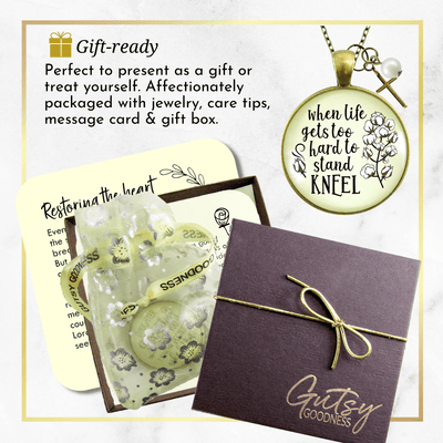 Gutsy Goodness Faith Necklace When Life Gets Hard Stand Kneel Country Cross Jewelry - Gutsy Goodness;Faith Necklace When Life Gets Hard Stand Kneel Country Cross Jewelry - Gutsy Goodness Handmade Jewelry Gifts