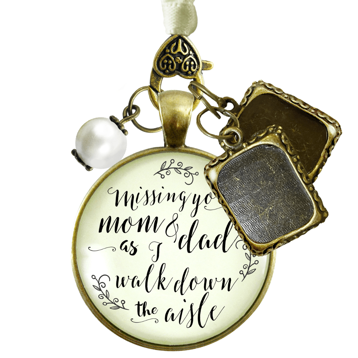 Bouquet Charm Mom And Dad Of Bride Vintage Parents Memory Wedding Jewels - Gutsy Goodness Handmade Jewelry Gifts