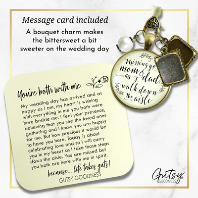 Bouquet Charm Mom And Dad Of Bride Vintage Parents Memory Wedding Jewels - Gutsy Goodness Handmade Jewelry Gifts