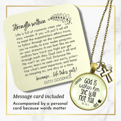 Gutsy Goodness Faith Necklace God is Within Her Psalm Quote Saying Womens Reminder Jewelry - Gutsy Goodness;Faith Necklace God Is Within Her Psalm Quote Saying Womens Reminder Jewelry - Gutsy Goodness Handmade Jewelry Gifts