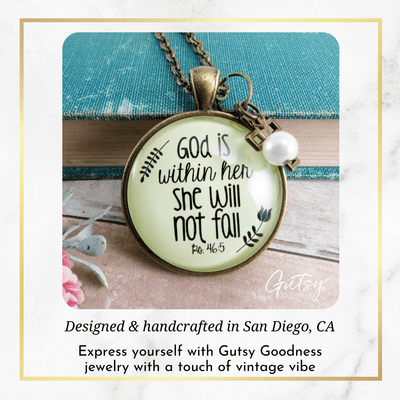 Gutsy Goodness Faith Necklace God is Within Her Psalm Quote Saying Womens Reminder Jewelry - Gutsy Goodness;Faith Necklace God Is Within Her Psalm Quote Saying Womens Reminder Jewelry - Gutsy Goodness Handmade Jewelry Gifts