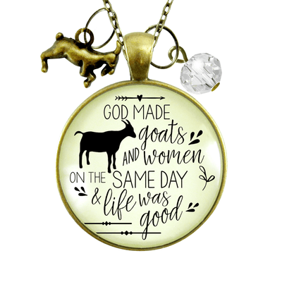 Gutsy Goodness Goat Necklace Funny God Made Goats and Women It Was Good - Gutsy Goodness;Goat Necklace Funny God Made Goats And Women It Was Good - Gutsy Goodness Handmade Jewelry Gifts