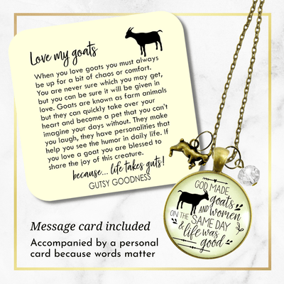 Gutsy Goodness Goat Necklace Funny God Made Goats and Women It Was Good - Gutsy Goodness;Goat Necklace Funny God Made Goats And Women It Was Good - Gutsy Goodness Handmade Jewelry Gifts