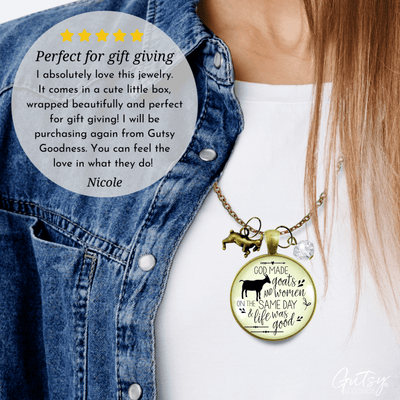 Gutsy Goodness Goat Necklace Funny God Made Goats and Women It Was Good - Gutsy Goodness;Goat Necklace Funny God Made Goats And Women It Was Good - Gutsy Goodness Handmade Jewelry Gifts