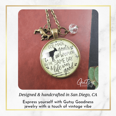 Gutsy Goodness Goat Necklace Funny God Made Goats and Women It Was Good - Gutsy Goodness;Goat Necklace Funny God Made Goats And Women It Was Good - Gutsy Goodness Handmade Jewelry Gifts