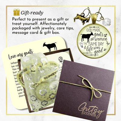 Gutsy Goodness Goat Necklace Funny God Made Goats and Women It Was Good - Gutsy Goodness;Goat Necklace Funny God Made Goats And Women It Was Good - Gutsy Goodness Handmade Jewelry Gifts