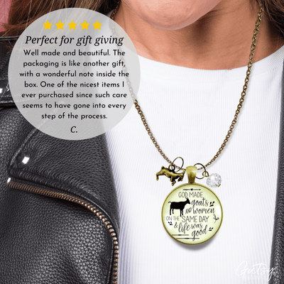Gutsy Goodness Goat Necklace Funny God Made Goats and Women It Was Good - Gutsy Goodness;Goat Necklace Funny God Made Goats And Women It Was Good - Gutsy Goodness Handmade Jewelry Gifts