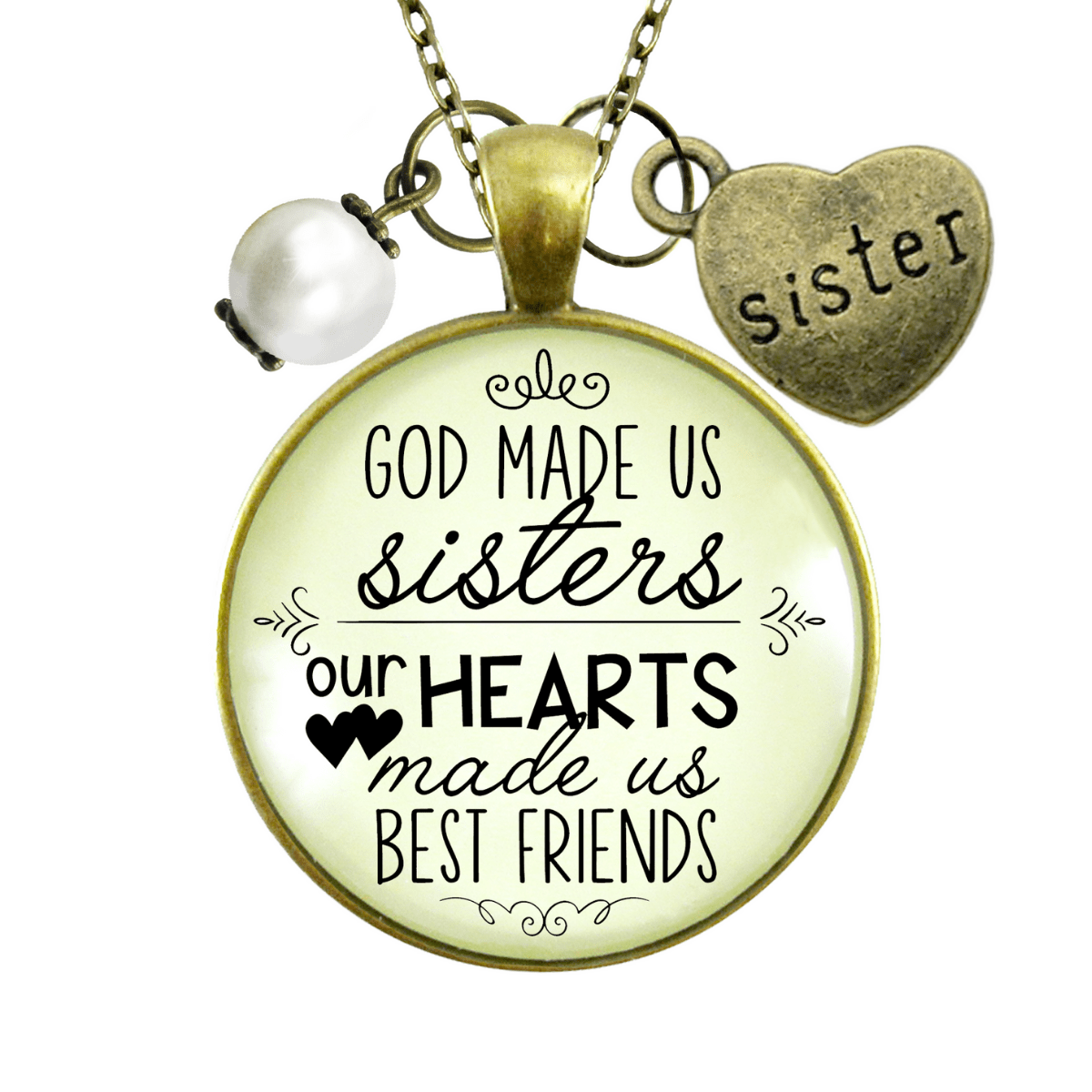 Gutsy Goodness Sisters Necklace God Made Us Sisters Best Friends Faith Jewelry Gift - Gutsy Goodness Handmade Jewelry;Sisters Necklace God Made Us Sisters Best Friends Faith Jewelry Gift - Gutsy Goodness Handmade Jewelry Gifts