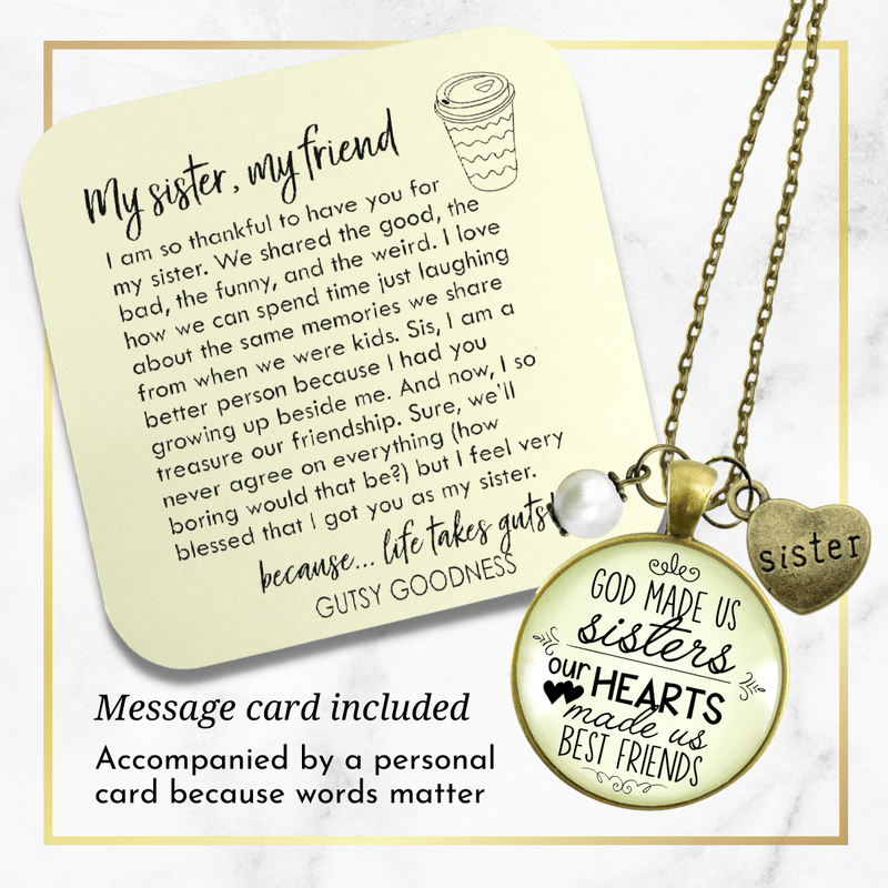Gutsy Goodness Sisters Necklace God Made Us Sisters Best Friends Faith Jewelry Gift - Gutsy Goodness Handmade Jewelry;Sisters Necklace God Made Us Sisters Best Friends Faith Jewelry Gift - Gutsy Goodness Handmade Jewelry Gifts