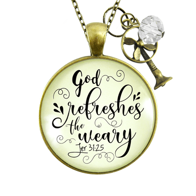 Gutsy Goodness God Refreshes Weary Necklace Inspirational Faith Jewelry Fan Charm - Gutsy Goodness Handmade Jewelry;God Refreshes Weary Necklace Inspirational Faith Jewelry Fan Charm - Gutsy Goodness Handmade Jewelry Gifts
