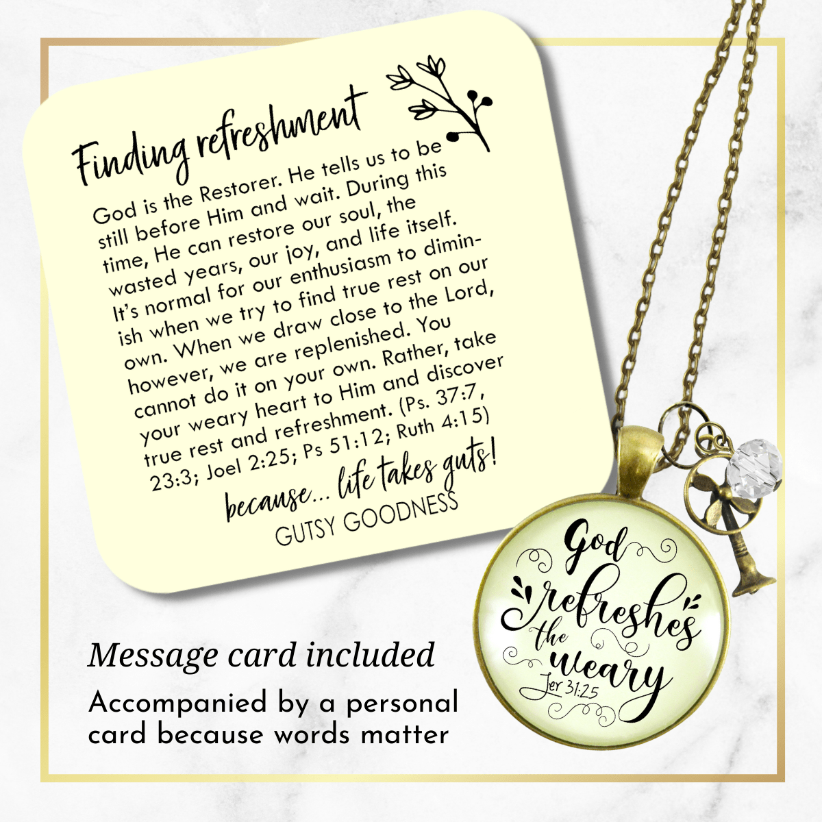 Gutsy Goodness God Refreshes Weary Necklace Inspirational Faith Jewelry Fan Charm - Gutsy Goodness Handmade Jewelry;God Refreshes Weary Necklace Inspirational Faith Jewelry Fan Charm - Gutsy Goodness Handmade Jewelry Gifts