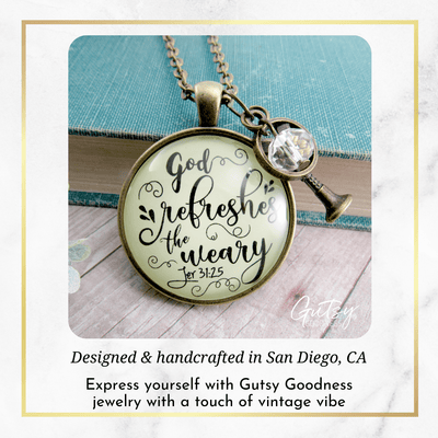 Gutsy Goodness God Refreshes Weary Necklace Inspirational Faith Jewelry Fan Charm - Gutsy Goodness Handmade Jewelry;God Refreshes Weary Necklace Inspirational Faith Jewelry Fan Charm - Gutsy Goodness Handmade Jewelry Gifts