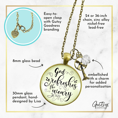 Gutsy Goodness God Refreshes Weary Necklace Inspirational Faith Jewelry Fan Charm - Gutsy Goodness Handmade Jewelry;God Refreshes Weary Necklace Inspirational Faith Jewelry Fan Charm - Gutsy Goodness Handmade Jewelry Gifts