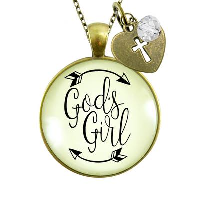 God's Girl Necklace Faith Inspired Hipster Fashion Teen Life Jewelry Heart Charm  Necklace - Gutsy Goodness Handmade Jewelry