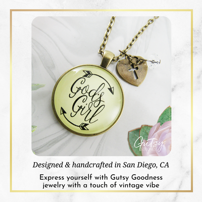 God's Girl Necklace Faith Inspired Hipster Fashion Teen Life Jewelry Heart Charm  Necklace - Gutsy Goodness Handmade Jewelry