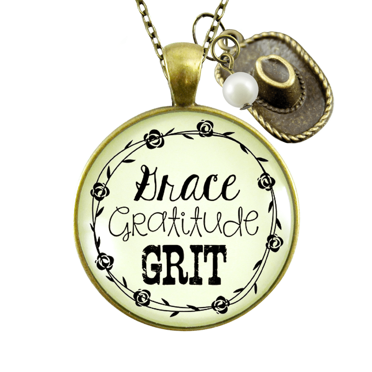 Gutsy Goodness Grace Gratitude Grit Country Necklace Western Cow Jewelry - Gutsy Goodness Handmade Jewelry;Grace Gratitude Grit Country Necklace Western Cow Jewelry - Gutsy Goodness Handmade Jewelry Gifts