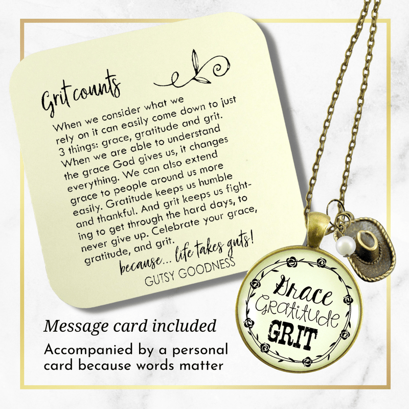 Gutsy Goodness Grace Gratitude Grit Country Necklace Western Cow Jewelry - Gutsy Goodness Handmade Jewelry;Grace Gratitude Grit Country Necklace Western Cow Jewelry - Gutsy Goodness Handmade Jewelry Gifts
