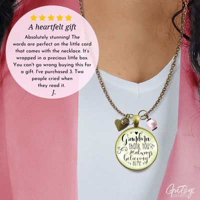 Gutsy Goodness Grandma Necklace Thank You for Believing from Grandchild Jewelry - Gutsy Goodness Handmade Jewelry;Grandma Necklace Thank You For Believing From Grandchild Jewelry - Gutsy Goodness Handmade Jewelry Gifts