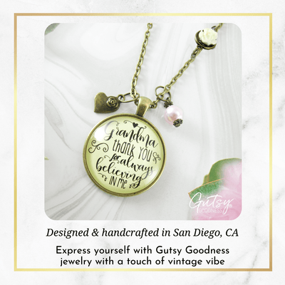 Gutsy Goodness Grandma Necklace Thank You for Believing from Grandchild Jewelry - Gutsy Goodness Handmade Jewelry;Grandma Necklace Thank You For Believing From Grandchild Jewelry - Gutsy Goodness Handmade Jewelry Gifts