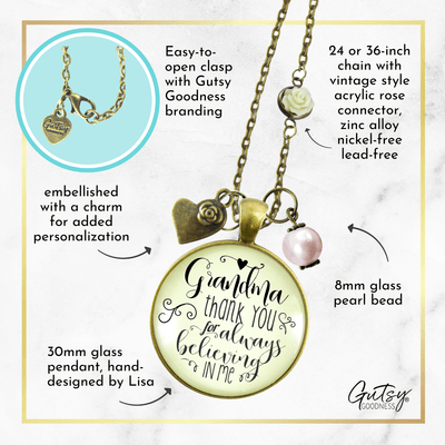 Gutsy Goodness Grandma Necklace Thank You for Believing from Grandchild Jewelry - Gutsy Goodness Handmade Jewelry;Grandma Necklace Thank You For Believing From Grandchild Jewelry - Gutsy Goodness Handmade Jewelry Gifts