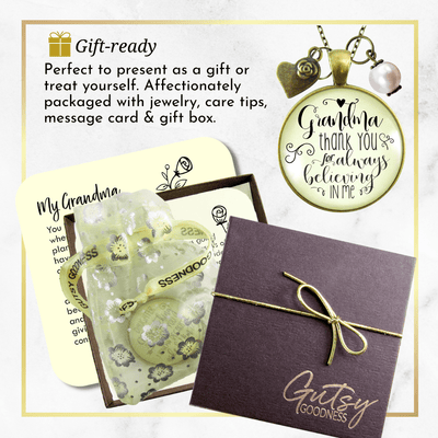 Gutsy Goodness Grandma Necklace Thank You for Believing from Grandchild Jewelry - Gutsy Goodness Handmade Jewelry;Grandma Necklace Thank You For Believing From Grandchild Jewelry - Gutsy Goodness Handmade Jewelry Gifts