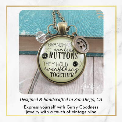 Gutsy Goodness Family Necklace Grandmas Are Like Buttons Seamstress Jewelry Charm - Gutsy Goodness Handmade Jewelry;Family Necklace Grandmas Are Like Buttons Seamstress Jewelry Charm - Gutsy Goodness Handmade Jewelry Gifts