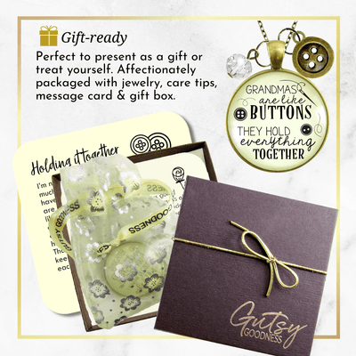 Gutsy Goodness Family Necklace Grandmas Are Like Buttons Seamstress Jewelry Charm - Gutsy Goodness Handmade Jewelry;Family Necklace Grandmas Are Like Buttons Seamstress Jewelry Charm - Gutsy Goodness Handmade Jewelry Gifts