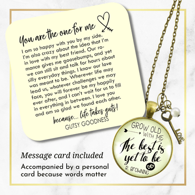 Couples Jewelry Grow Old with Me Necklace Best Yet to be Gift - Gutsy Goodness