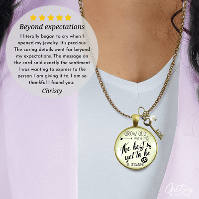 Couples Jewelry Grow Old with Me Necklace Best Yet to be Gift - Gutsy Goodness
