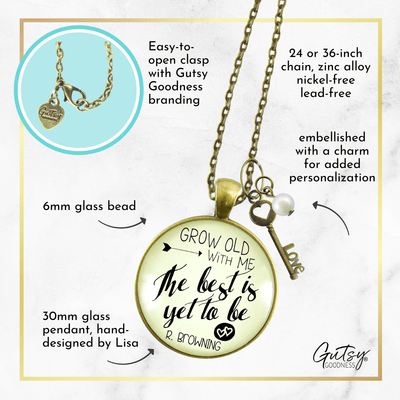 Couples Jewelry Grow Old with Me Necklace Best Yet to be Gift - Gutsy Goodness