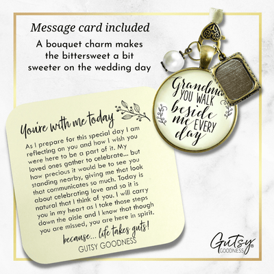 Grandma You Walk Beside Me Every Day - BRONZE - CREAM - WHITE BEAD