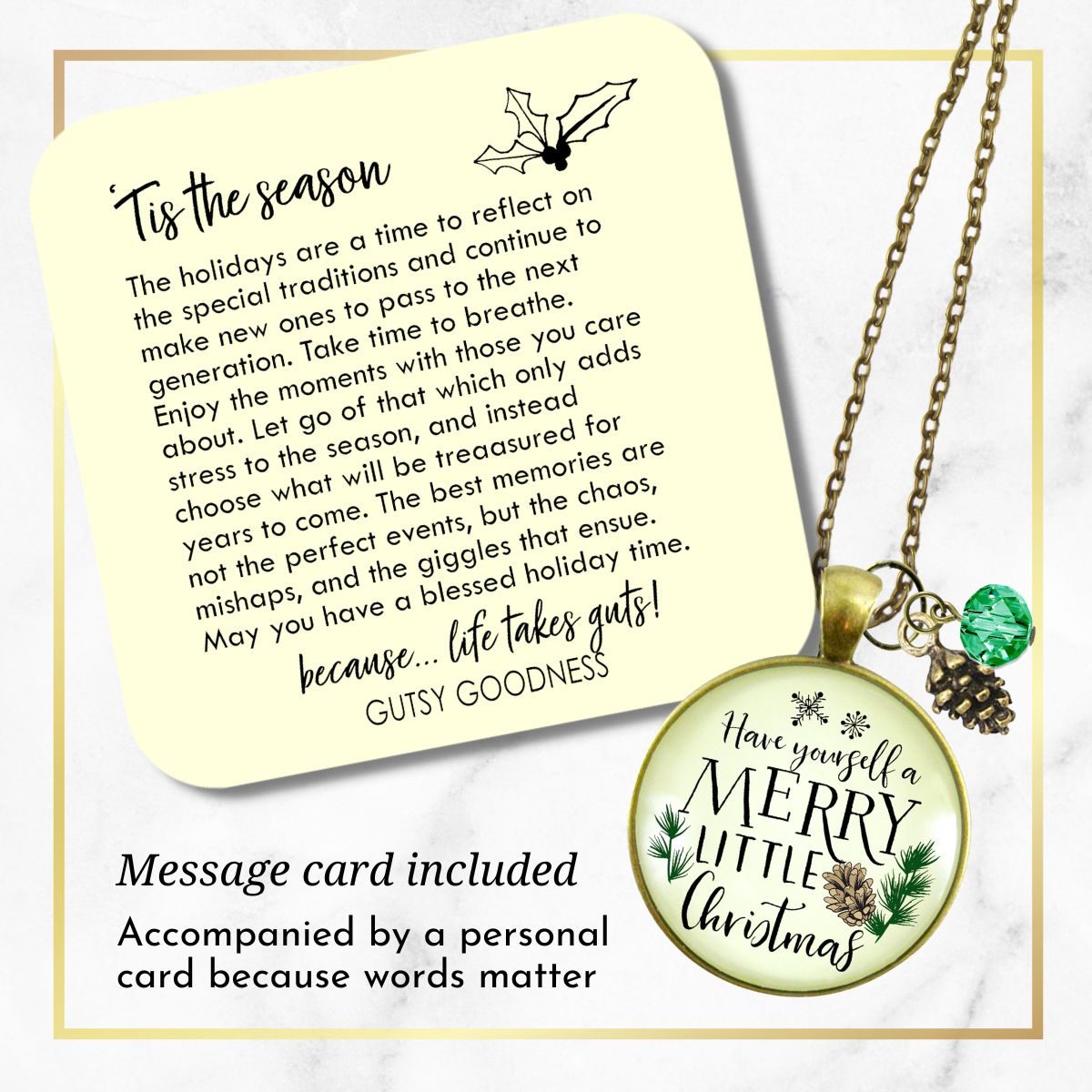 Holiday Necklace Have Yourself Merry Little Christmas Jewelry Gift