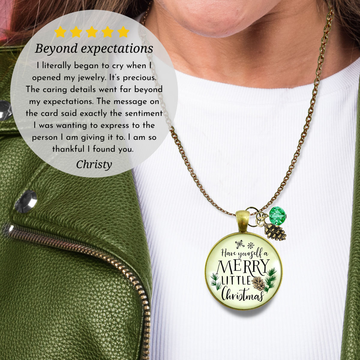 Holiday Necklace Have Yourself Merry Little Christmas Jewelry Gift