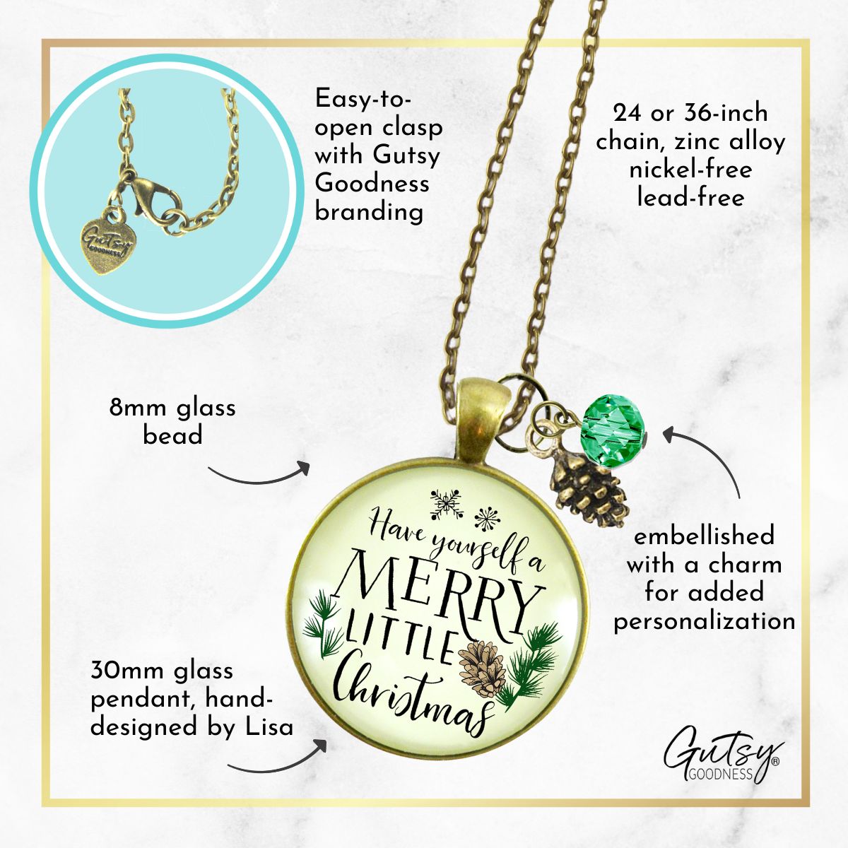 Holiday Necklace Have Yourself Merry Little Christmas Jewelry Gift
