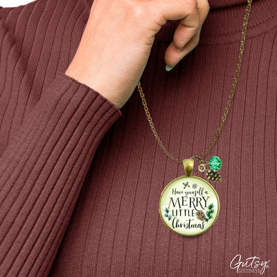 Holiday Necklace Have Yourself Merry Little Christmas Jewelry Gift  Necklace - Gutsy Goodness Handmade Jewelry