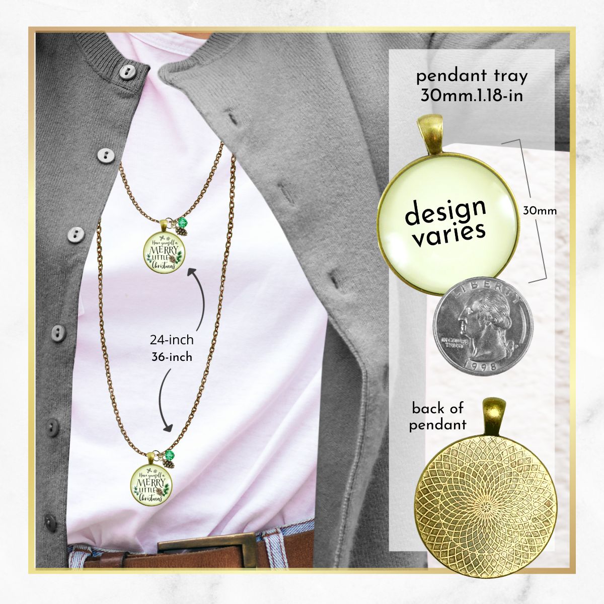 Holiday Necklace Have Yourself Merry Little Christmas Jewelry Gift