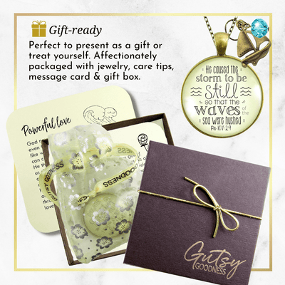 Gutsy Goodness Christian Necklace He Caused Storm to be Still God's Promise Jewelry - Gutsy Goodness Handmade Jewelry;He Caused The Storm To Be Still - Gutsy Goodness Handmade Jewelry Gifts