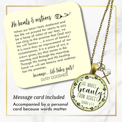Gutsy Goodness Beauty from Ashes Necklace Faith Cross Charm Encourage Jewelry - Gutsy Goodness Handmade Jewelry;Beauty From Ashes Necklace Faith Cross Charm Encourage Jewelry - Gutsy Goodness Handmade Jewelry Gifts