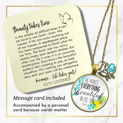 Gutsy Goodness He Makes Everything Beautiful Necklace Christian Watercolor Jewelry - Gutsy Goodness Handmade Jewelry;He Makes Everything Beautiful Necklace Christian Watercolor Jewelry - Gutsy Goodness Handmade Jewelry Gifts