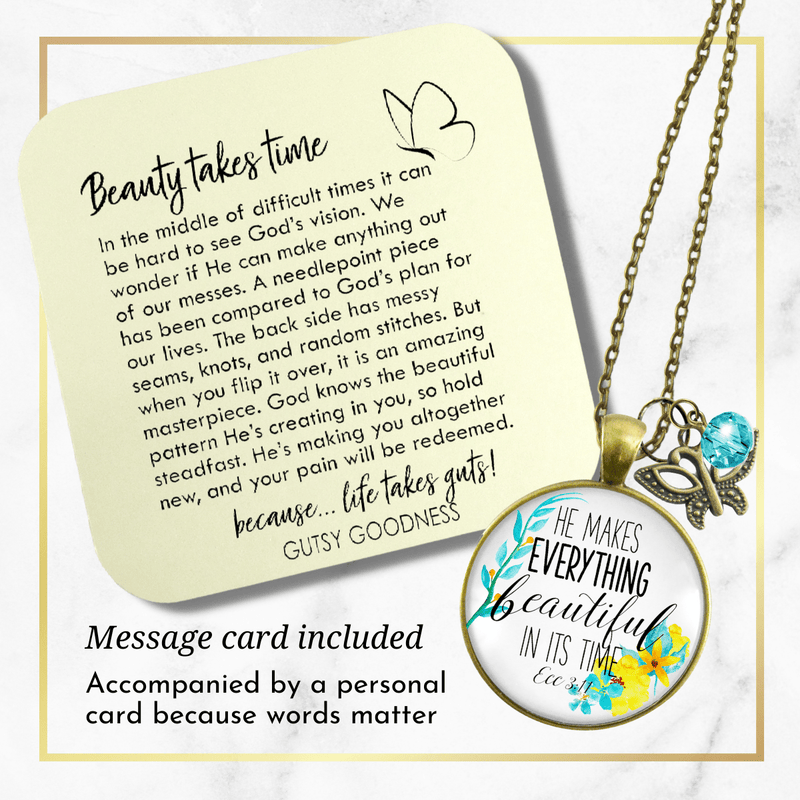 Gutsy Goodness He Makes Everything Beautiful Necklace Christian Watercolor Jewelry - Gutsy Goodness Handmade Jewelry;He Makes Everything Beautiful Necklace Christian Watercolor Jewelry - Gutsy Goodness Handmade Jewelry Gifts