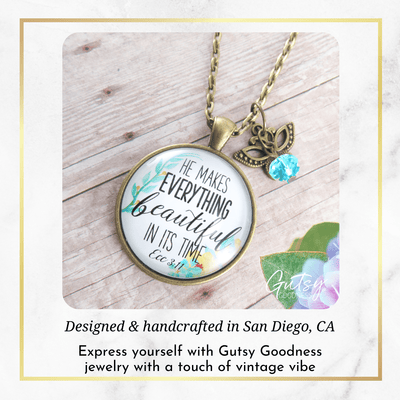 Gutsy Goodness He Makes Everything Beautiful Necklace Christian Watercolor Jewelry - Gutsy Goodness Handmade Jewelry;He Makes Everything Beautiful Necklace Christian Watercolor Jewelry - Gutsy Goodness Handmade Jewelry Gifts