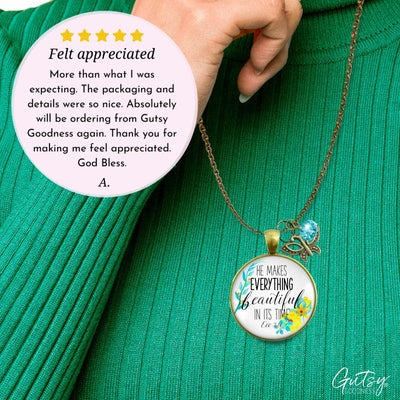 Gutsy Goodness He Makes Everything Beautiful Necklace Christian Watercolor Jewelry - Gutsy Goodness Handmade Jewelry;He Makes Everything Beautiful Necklace Christian Watercolor Jewelry - Gutsy Goodness Handmade Jewelry Gifts