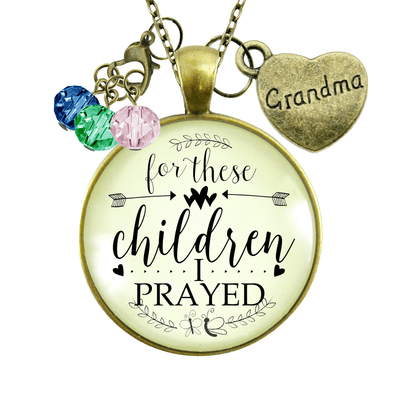 Gutsy Goodness Grandmother Necklace For These Children I Prayed Grandma Faith Charm - Gutsy Goodness;Grandmother Necklace For These Children I Prayed Grandma Faith Charm - Gutsy Goodness Handmade Jewelry Gifts