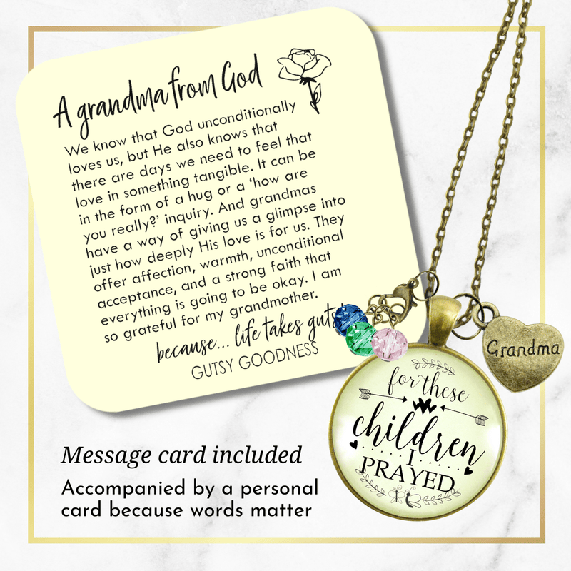 Gutsy Goodness Grandmother Necklace For These Children I Prayed Grandma Faith Charm - Gutsy Goodness;Grandmother Necklace For These Children I Prayed Grandma Faith Charm - Gutsy Goodness Handmade Jewelry Gifts