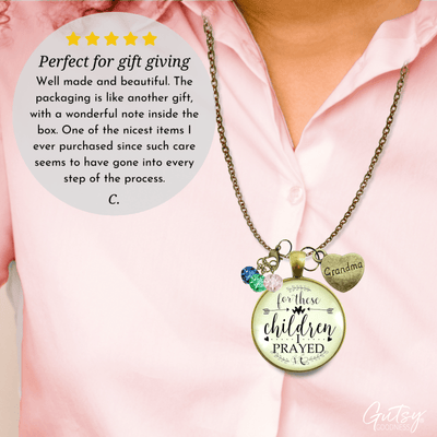 Gutsy Goodness Grandmother Necklace For These Children I Prayed Grandma Faith Charm - Gutsy Goodness;Grandmother Necklace For These Children I Prayed Grandma Faith Charm - Gutsy Goodness Handmade Jewelry Gifts