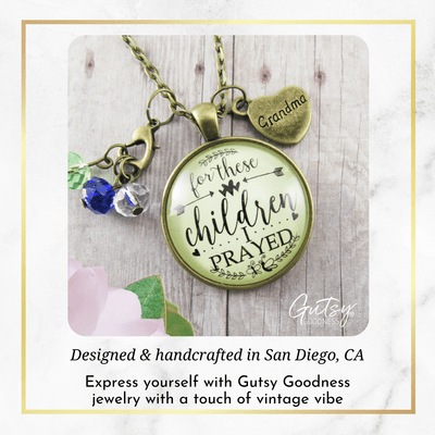 Gutsy Goodness Grandmother Necklace For These Children I Prayed Grandma Faith Charm - Gutsy Goodness;Grandmother Necklace For These Children I Prayed Grandma Faith Charm - Gutsy Goodness Handmade Jewelry Gifts