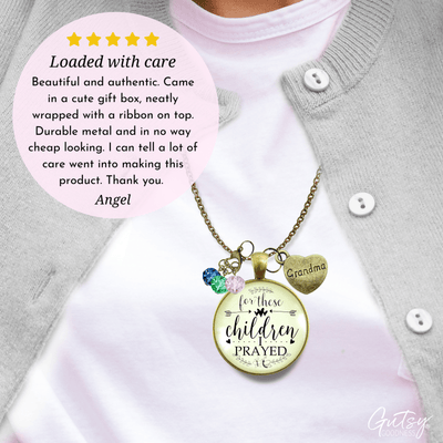 Gutsy Goodness Grandmother Necklace For These Children I Prayed Grandma Faith Charm - Gutsy Goodness;Grandmother Necklace For These Children I Prayed Grandma Faith Charm - Gutsy Goodness Handmade Jewelry Gifts