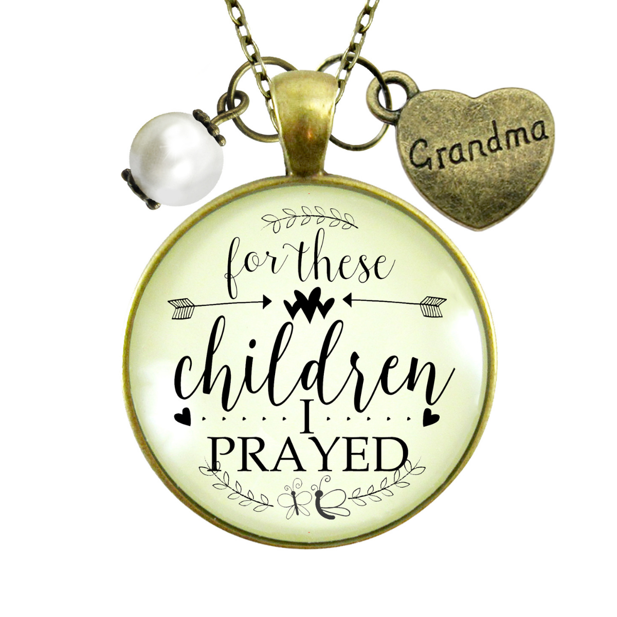 Grandmother Necklace For These Children I Prayed Grandma of Faith Charm  Necklace - Gutsy Goodness Handmade Jewelry