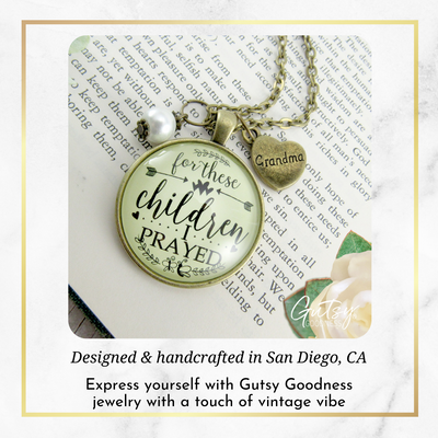 Grandmother Necklace For These Children I Prayed Grandma of Faith Charm  Necklace - Gutsy Goodness Handmade Jewelry